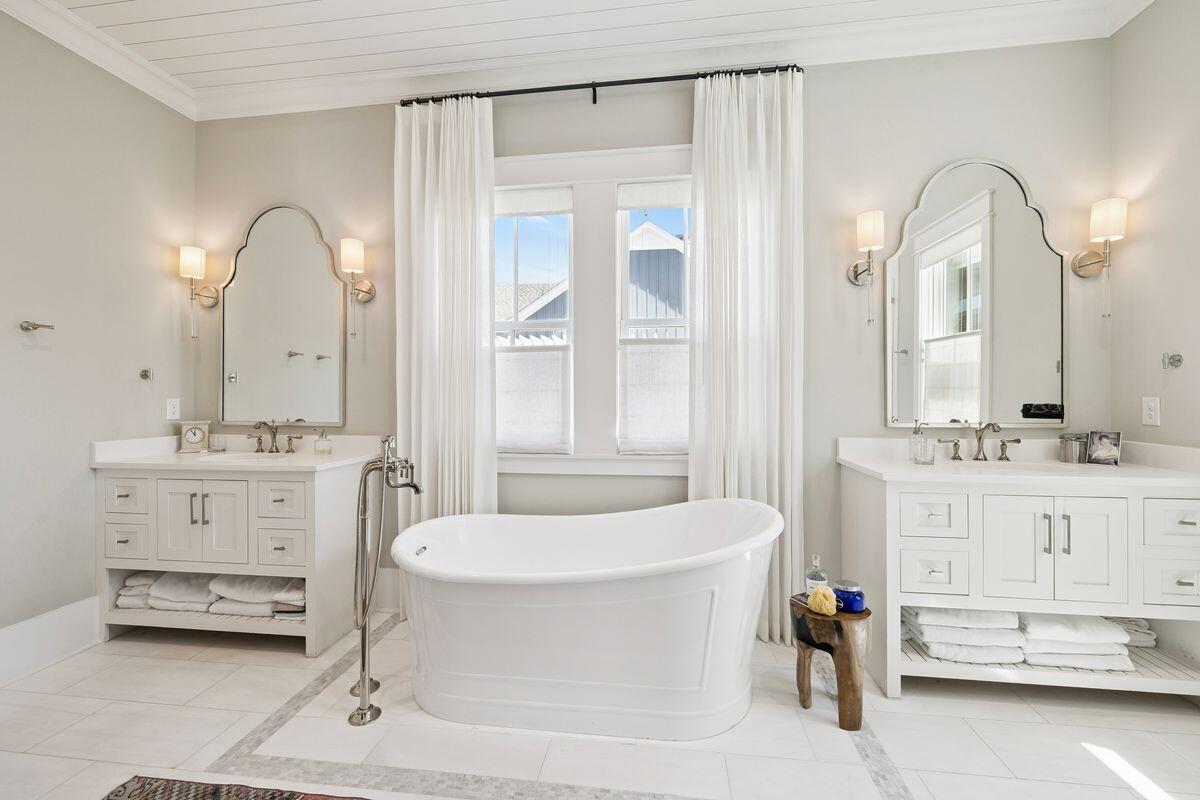 41 North Shingle Lane Watersound, FL 32461 - Photo 21 of 48 a spacious bathroom with a double vanity sink mirror and bathtub