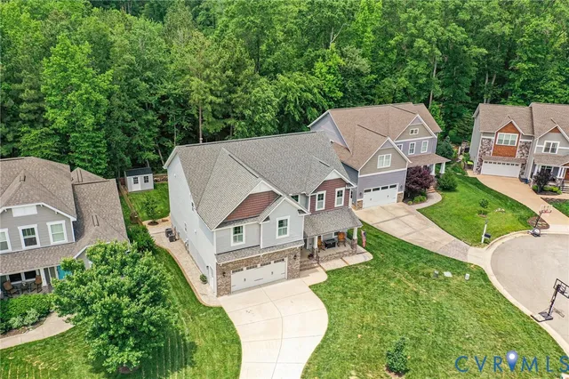 an aerial view of a house