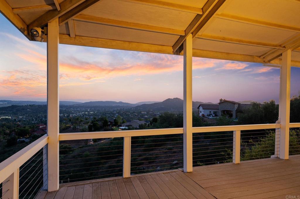 14645 High Valley Road Poway, CA 92064 - Photo 32 of 34 a view of a balcony with wooden floor and wooden fence