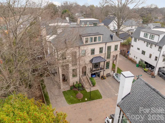 a aerial view of a multi story building