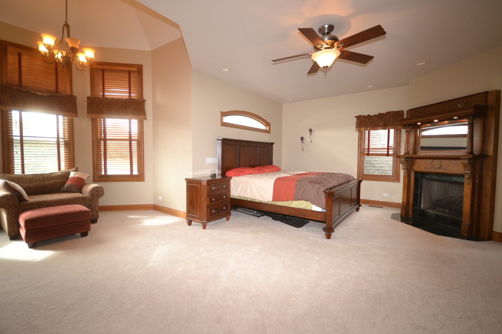 9N313 Muirhead Road Elgin, IL 60124 - Photo 22 of 61 a bedroom with a bed couch and a ceiling fan
