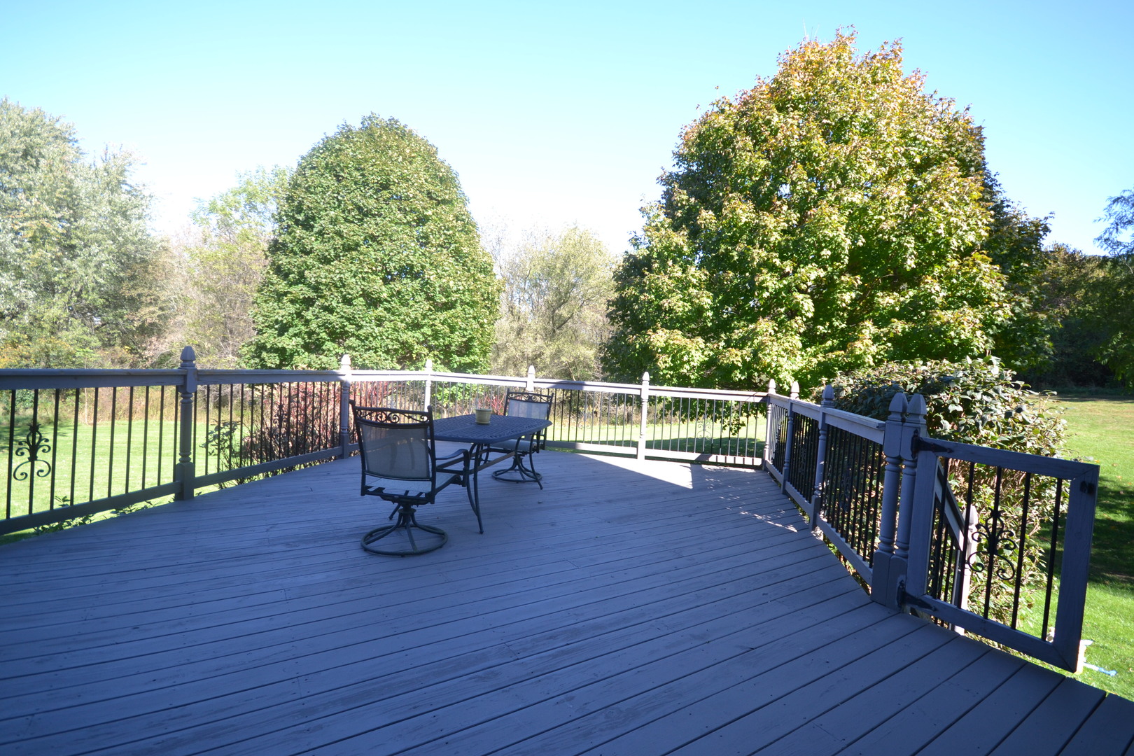 9N313 Muirhead Road Elgin, IL 60124 - Photo 55 of 61 a view of a deck with two chair and wooden floor