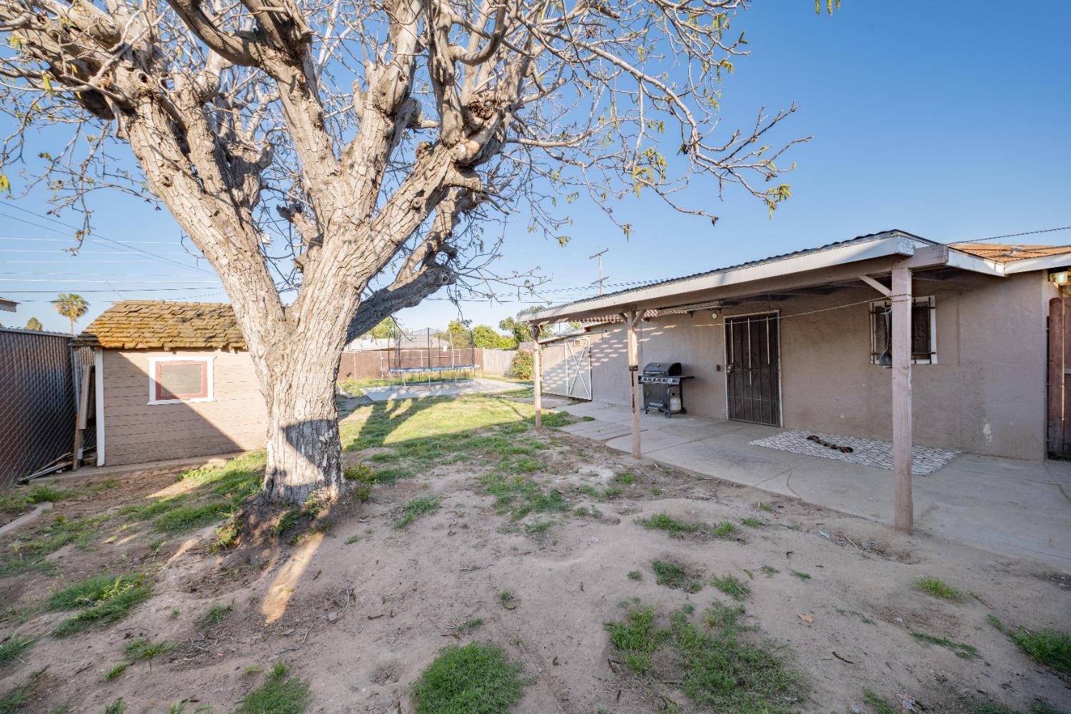 836 North E Street Tulare, CA 93274 - Photo 11 of 13 a view of a house with a tree and a yard
