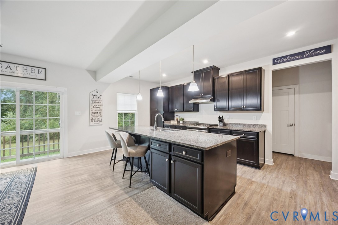 10237 Centralia Sta Road Chester, VA 23831 - Photo 4 of 35 a kitchen with stainless steel appliances granite countertop a stove and a wooden floors