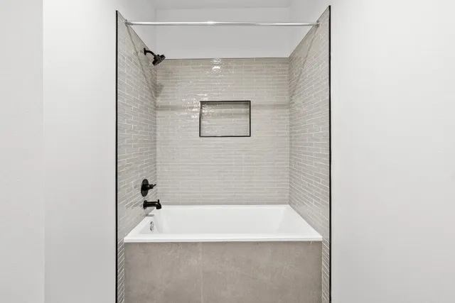 a bathroom with a tub