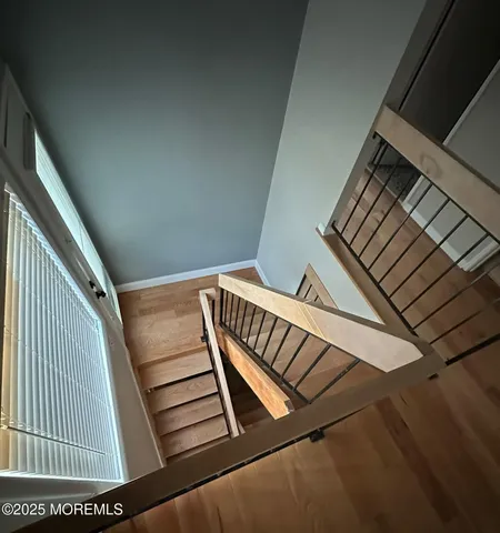 a view of staircase going to a house