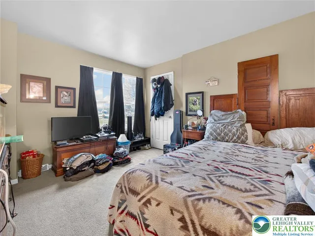 a view of a garage with storage