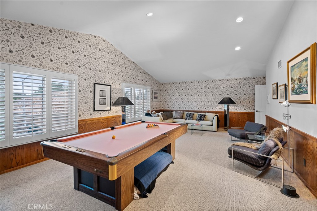 18927 Granada Circle Porter Ranch, CA 91326 - Photo 61 of 75 a living room with furniture pool table and wall painting