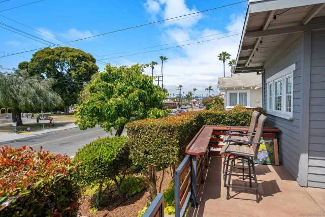 a backyard of a house with seating space