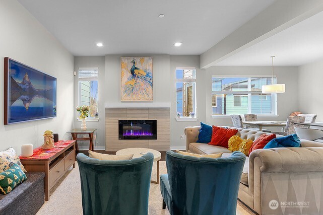 1325 Seattle Hill Road, Unit C2 Bothell, WA 98012 - Photo 5 of 26 a living room with furniture and a fireplace