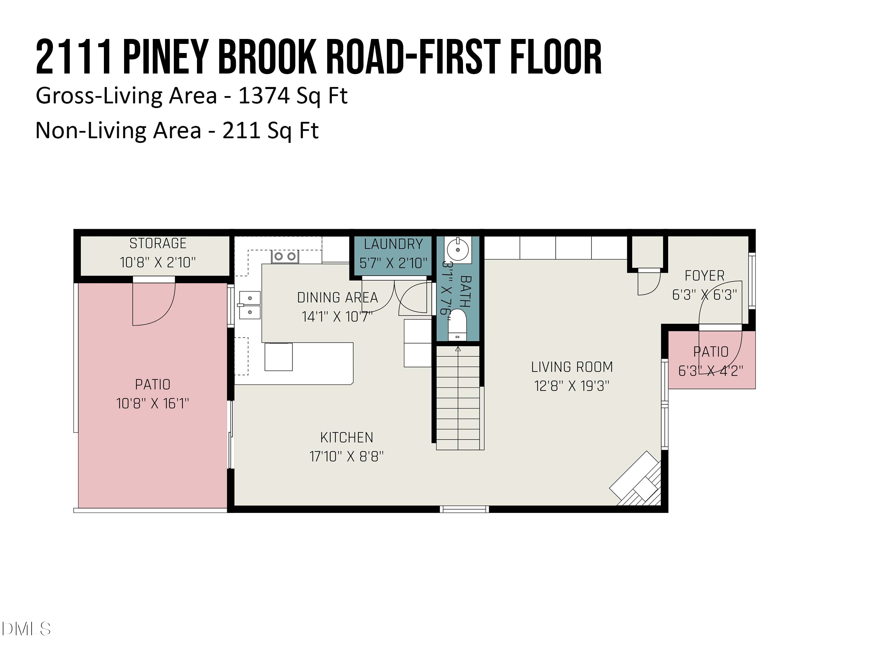 2111 Piney Brook Road, Unit 101 Raleigh, NC 27614 - Photo 38 of 39 2111 #101 Piney Brook Floorplan First Floor