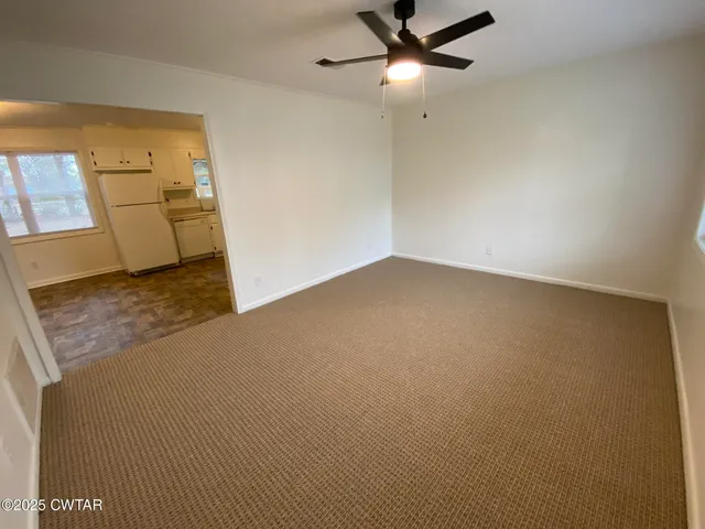 an empty room with closet