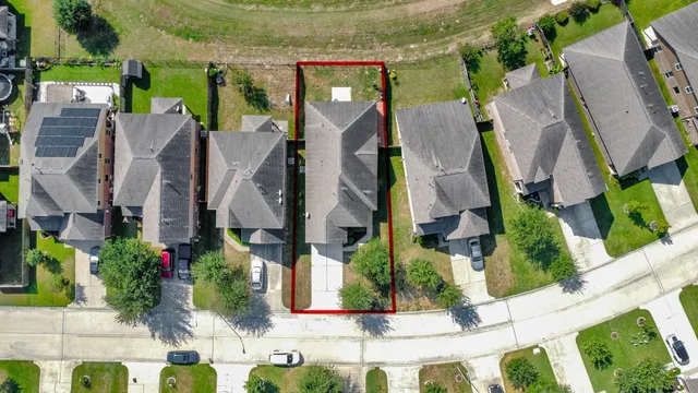 an aerial view of multiple house