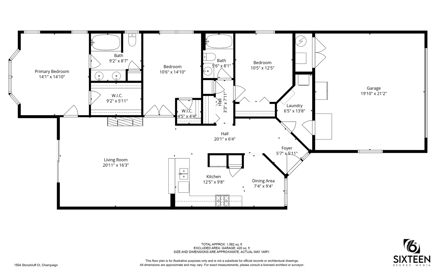1504 Stonebluff Court, Unit 1504 Champaign, IL 61822 - Photo 40 of 40 a picture of a floor plan