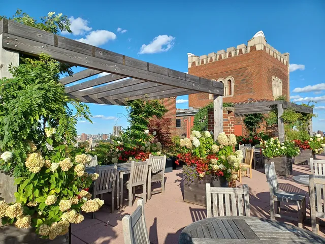 a view of a city with tall buildings