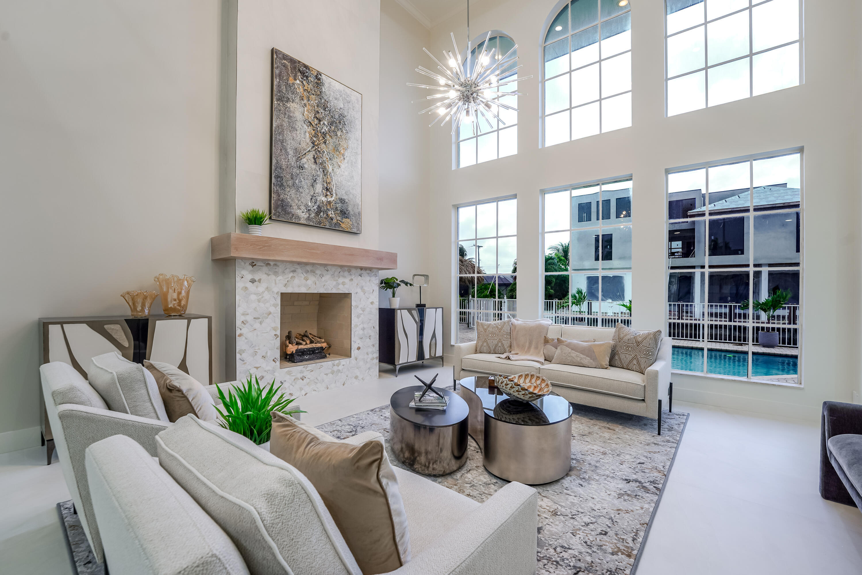 749 Northeast 71st Street Boca Raton, FL 33487 - Photo 5 of 43 a living room with furniture and a fireplace