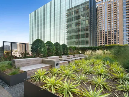 a view of a terrace with chairs