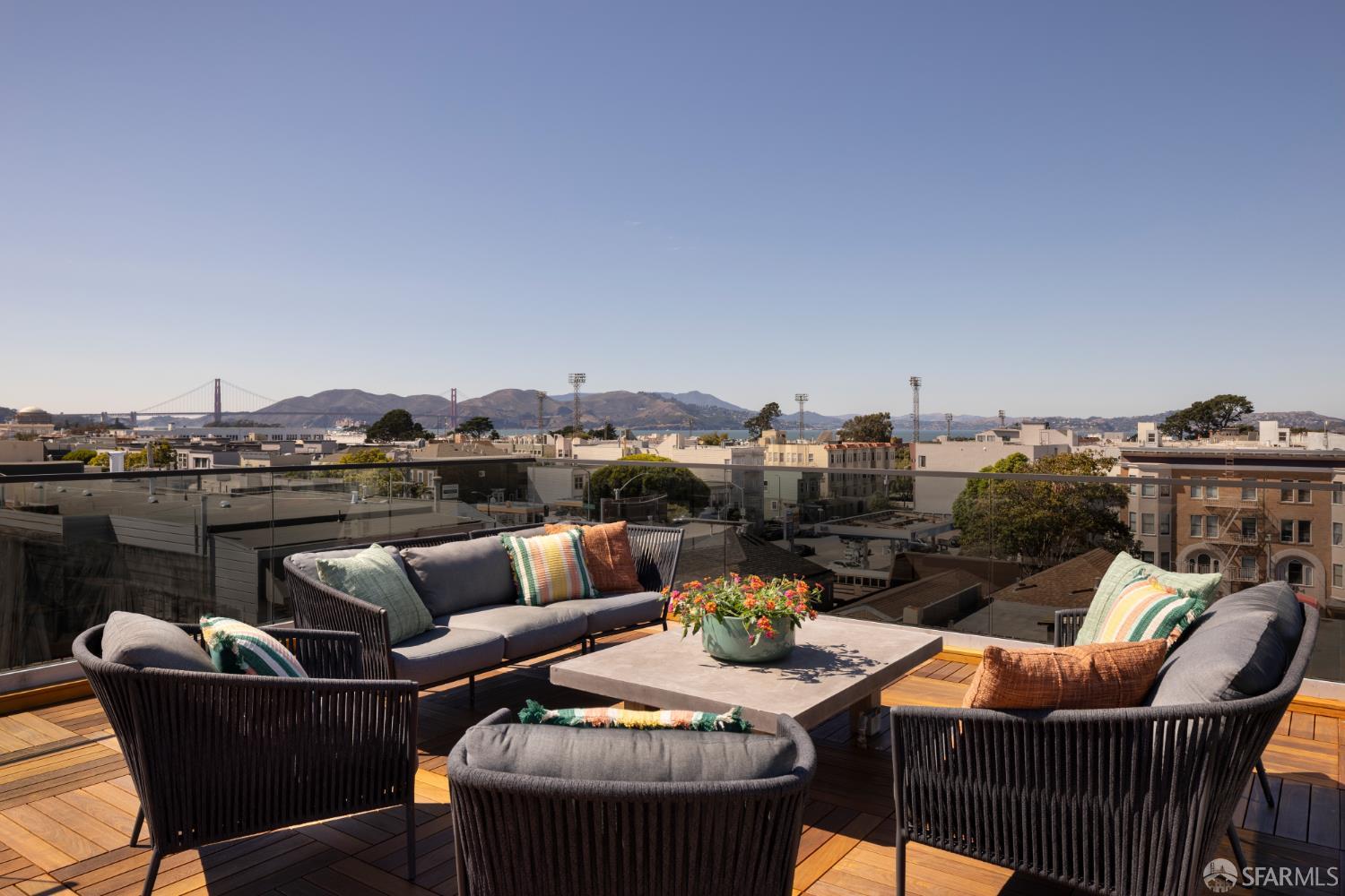 1864 Greenwich Street San Francisco, CA 94123 - Photo 21 of 27 a view of a roof deck with couches