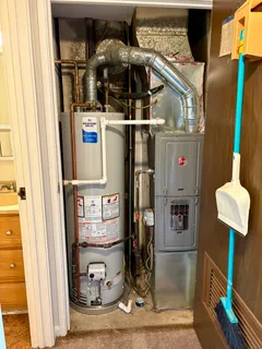 a close view of water heater room