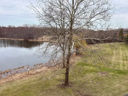 a view of a lake with a mountain