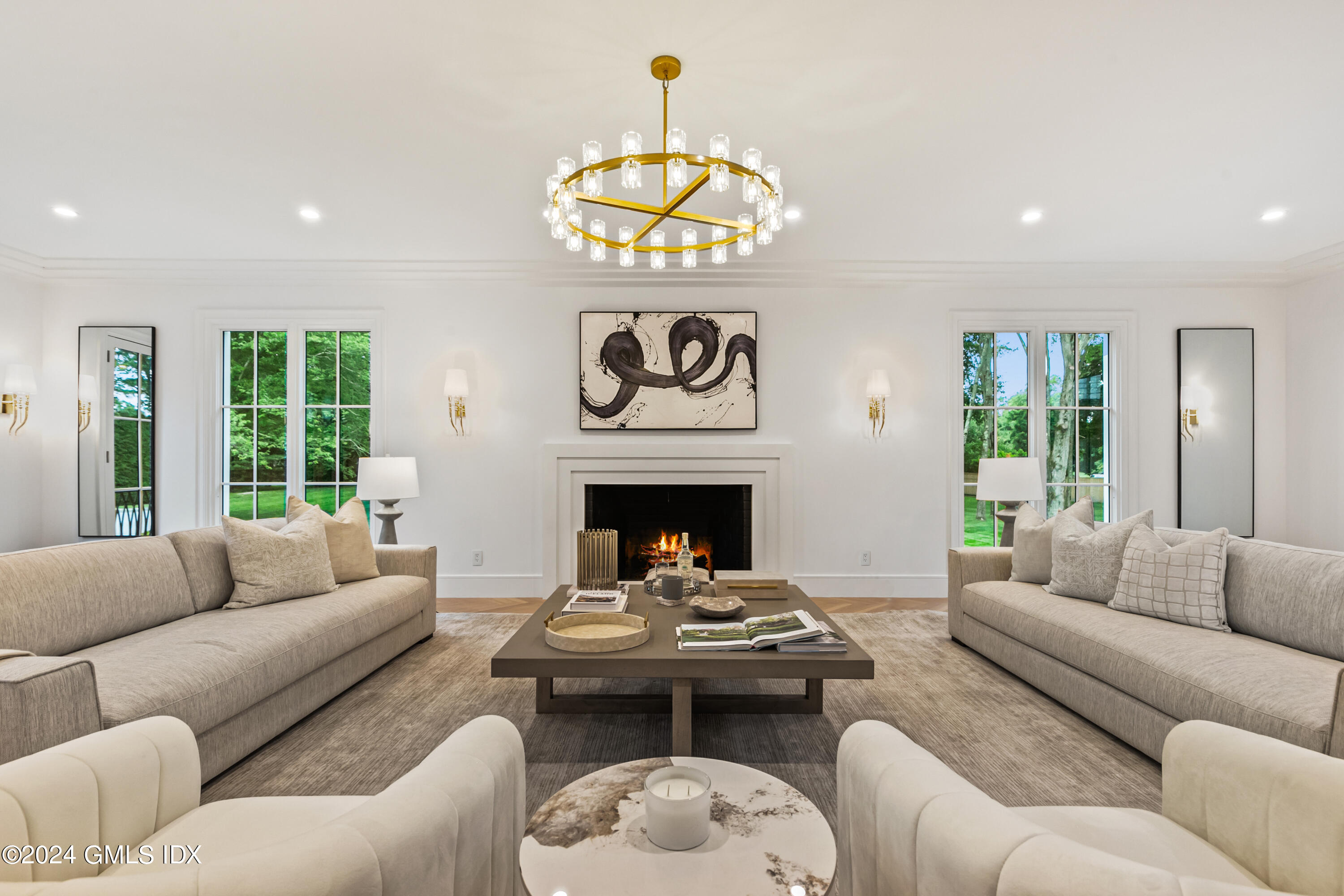 248 Round Hill Road Greenwich, CT 06831 - Photo 7 of 49 a living room with furniture and a fireplace