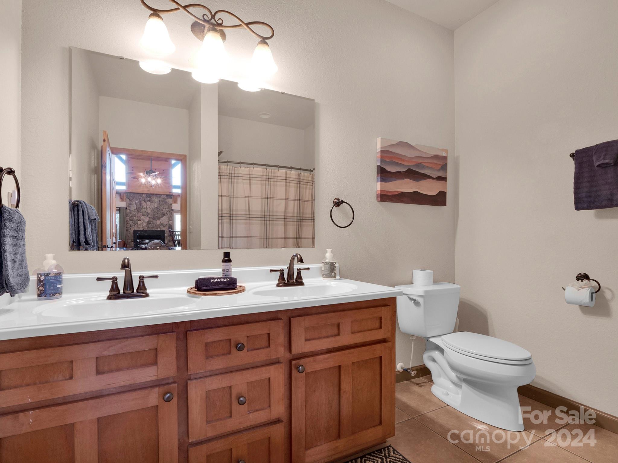 195 Grandview Mesa Road Whittier, NC 28789 - Photo 17 of 37 a bathroom with a toilet sink and mirror