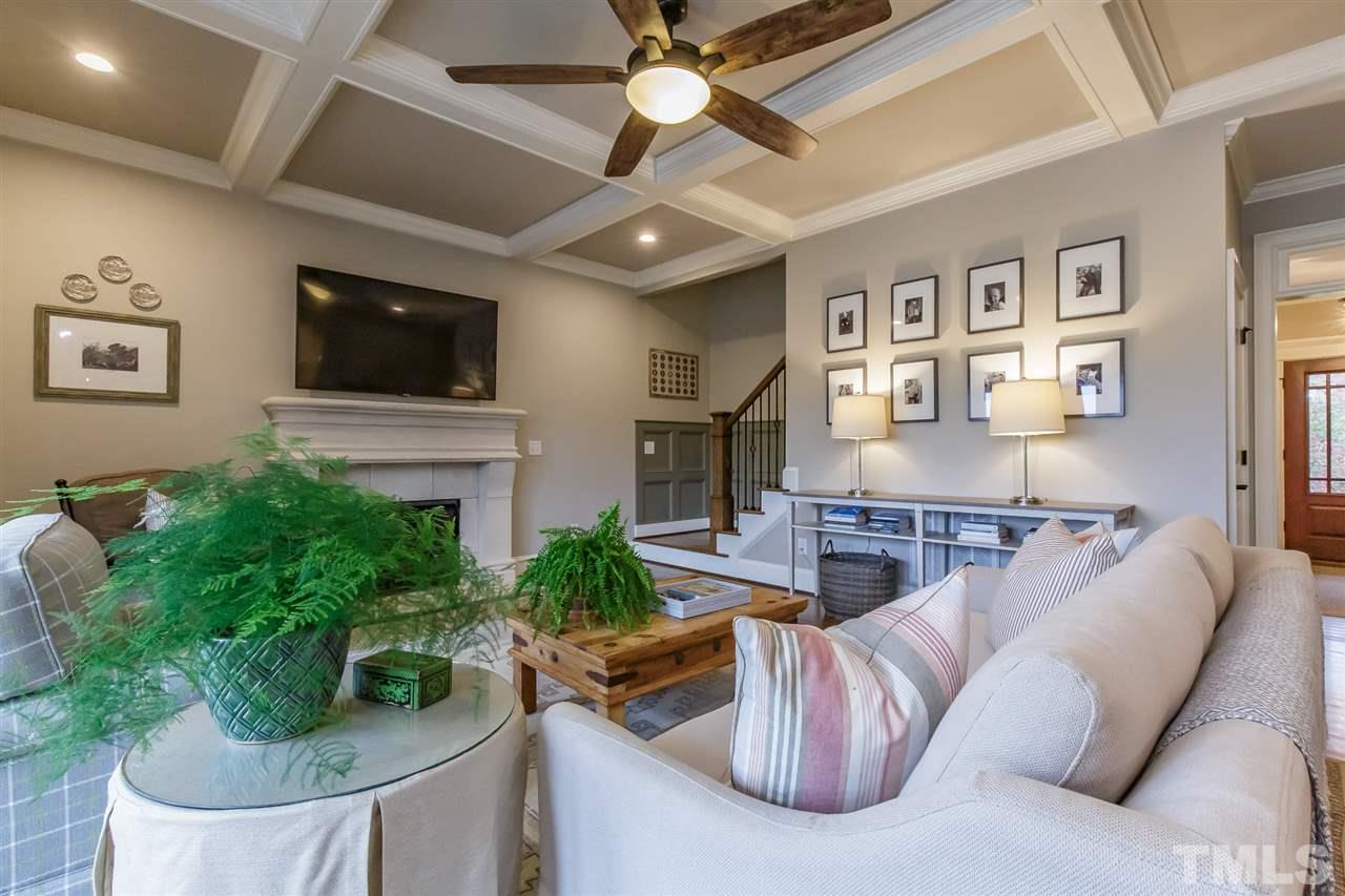2514 Rogers Road Graham, NC 27253 - Photo 8 of 30 Coffered ceiling, huge fan and gas log fireplace