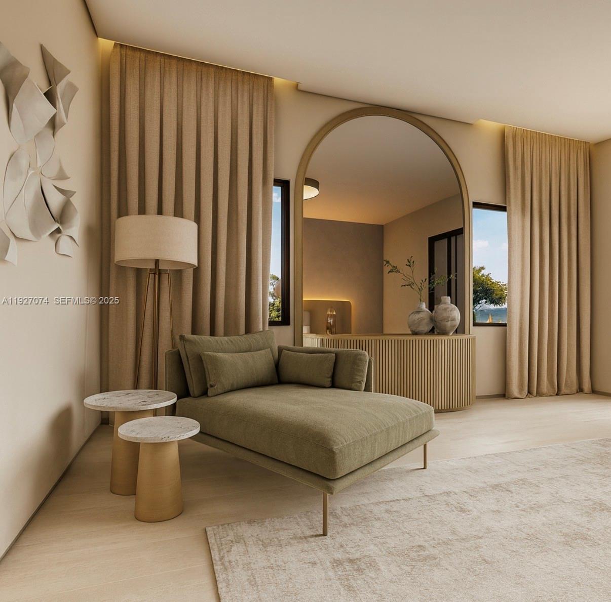 2610 Northeast 48th Street Lighthouse Point, FL 33064 - Photo 10 of 12 a living room with furniture and a fireplace