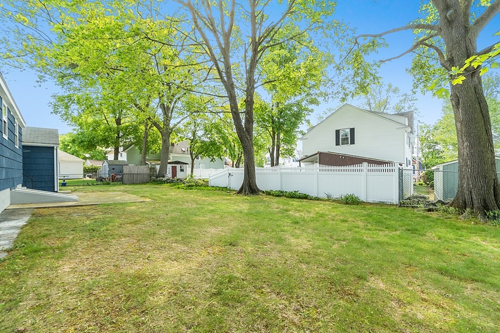 74 Viola Street Lowell, MA 01851 - Photo 8 of 35 a front view of a house with a garden and tree