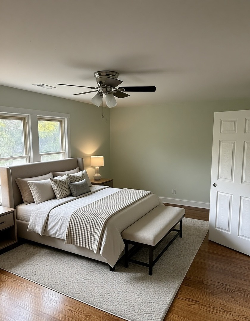 7744 South Champlain Avenue Chicago, IL 60619 - Photo 18 of 21 a bedroom with a bed and wooden floor