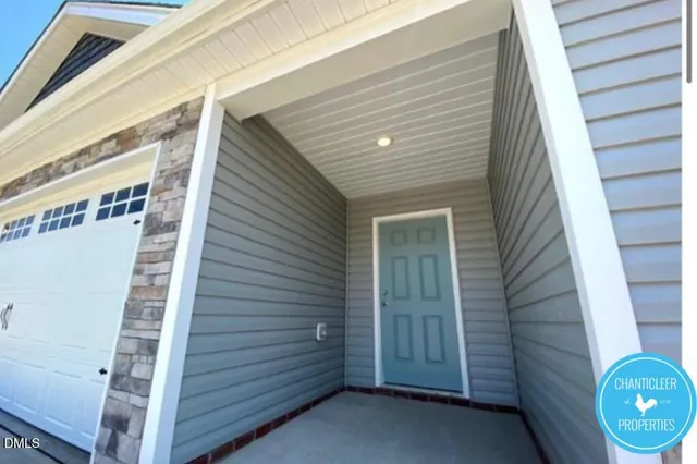 a view of wooden door