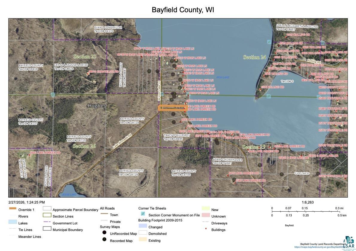 6030 Lake Ahmeek Road Hughes, WI 54847 - Photo 24 of 24 Aerial showing Iron Lake