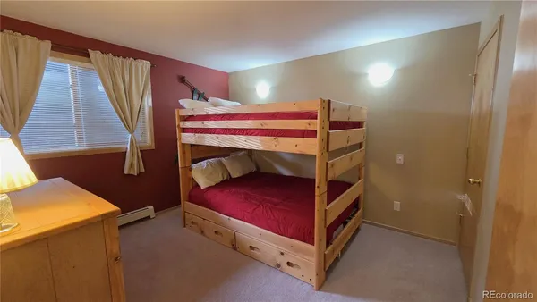 a room with bunk bed