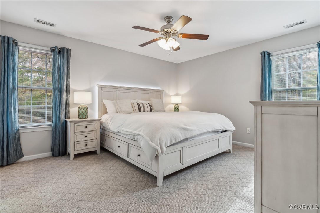 1121 Coachpoint Road Hartfield, VA 23071 - Photo 18 of 46 Carpeted bedroom featuring multiple windows and ce