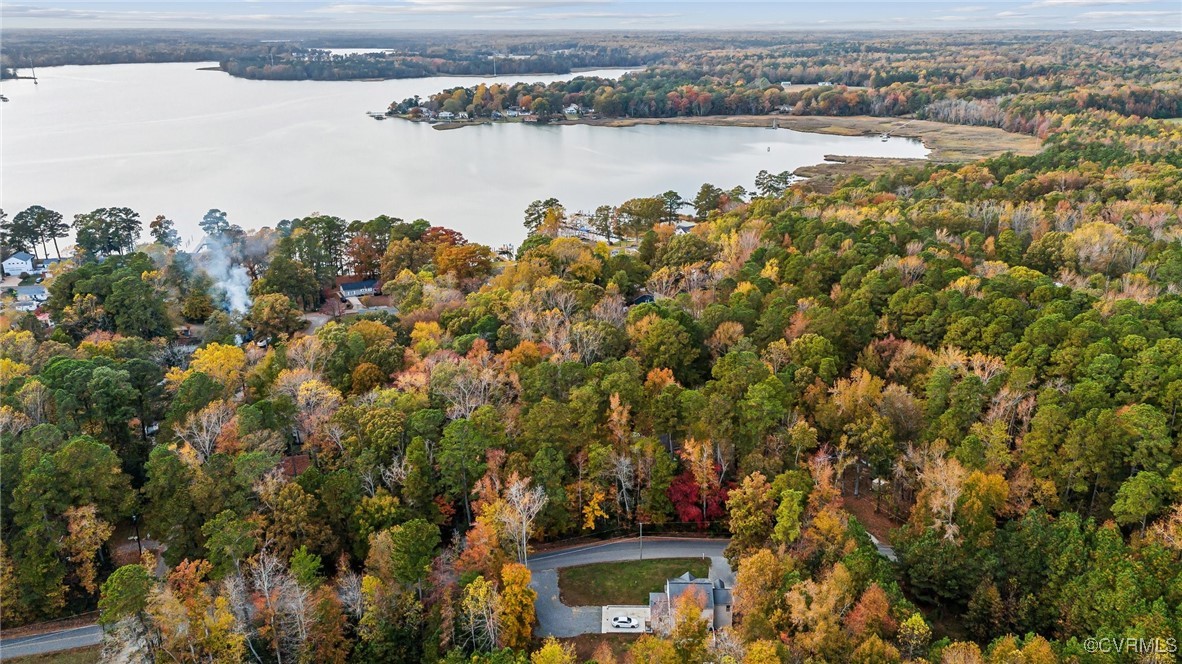 1121 Coachpoint Road Hartfield, VA 23071 - Photo 41 of 46 Drone / aerial view featuring a water view