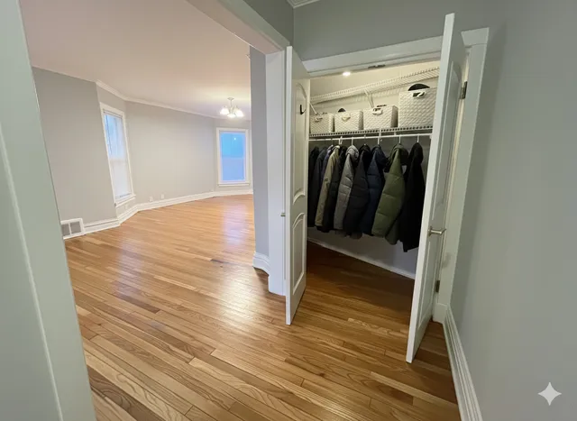 a view of a walk in closet