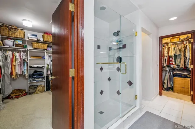 a view of a livingroom with furniture and closet