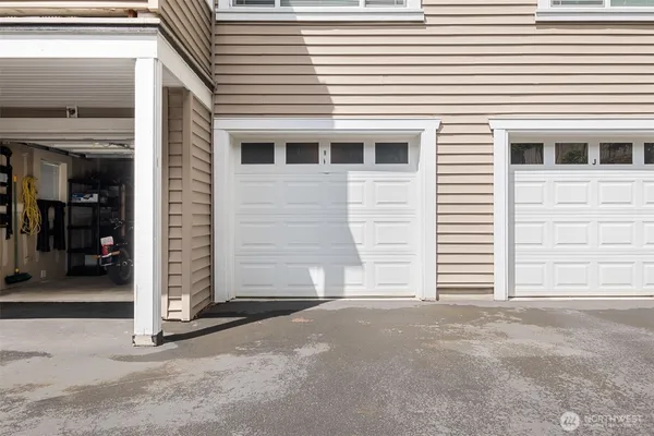 a view of a house with garage