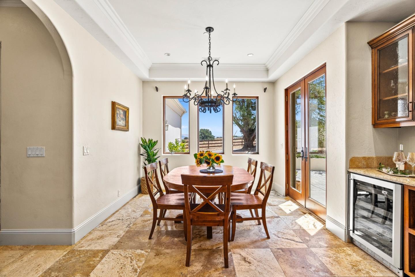 432 River Road Salinas, CA 93908 - Photo 23 of 64 a dining room with furniture a chandelier and wooden floor