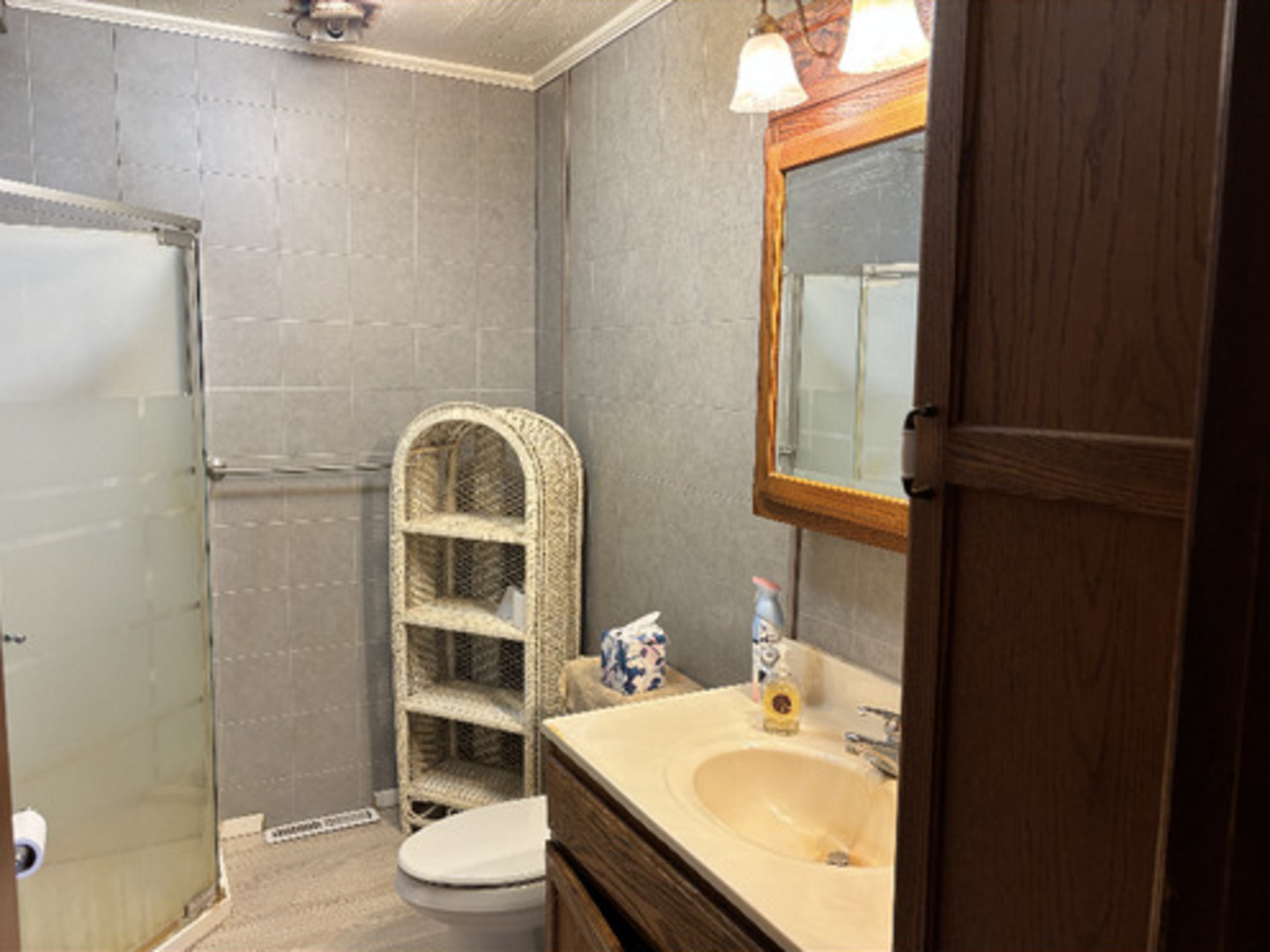 201 South Carson Street Long Point, IL 61333 - Photo 18 of 20 a bathroom with a sink toilet vanity and shower