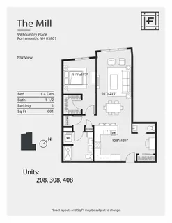 $835,000 | 99 Foundry Place, Unit 408, Portsmouth, NH 03801