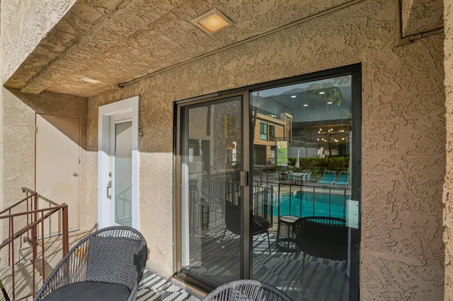 a outdoor living space with furniture