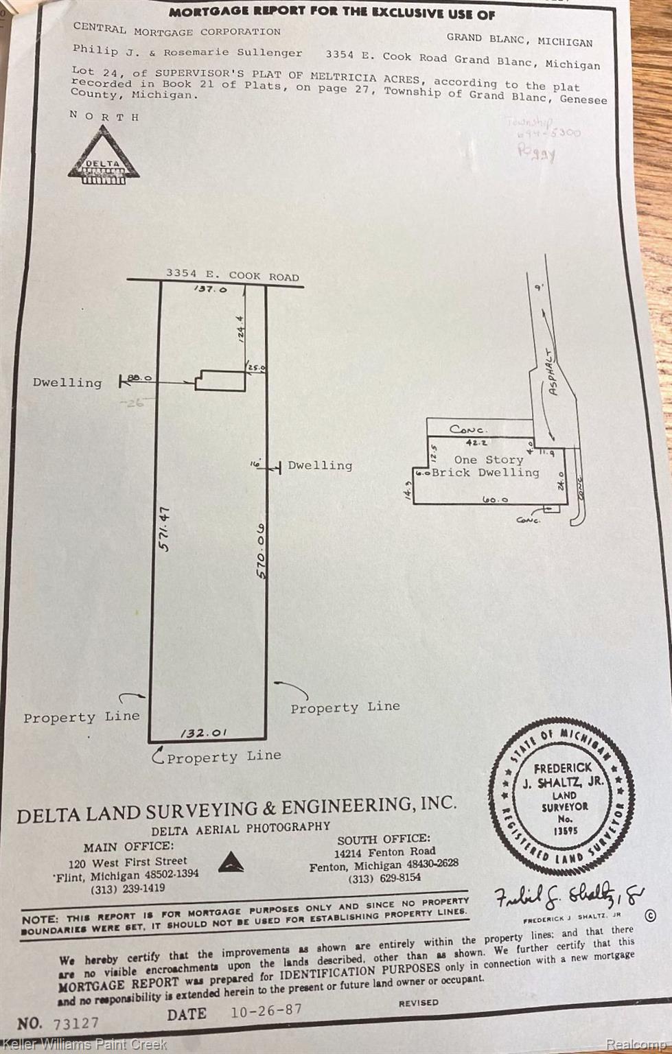 3354 East Cook Road Grand Blanc, MI 48439 - Photo 33 of 35 Copy of the land survey and boundary lines.