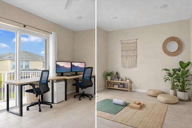 a view of outdoor space with trampoline