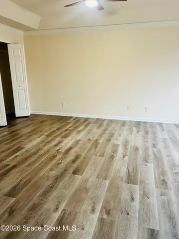 a view of a room with an empty space