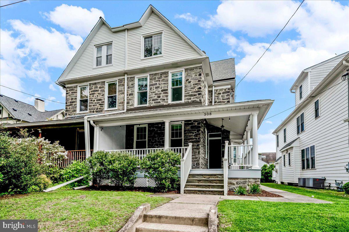 308 Chestnut Avenue Narberth, PA 19072 - Photo 52 of 66 front view of a house with a yard