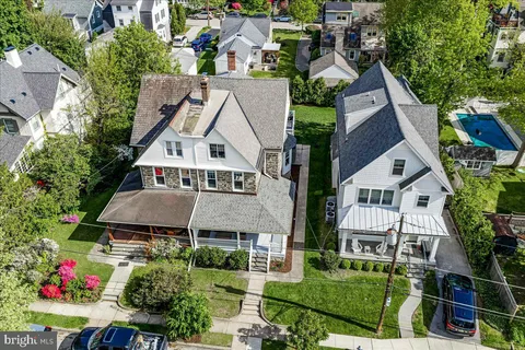 an aerial view of multiple house