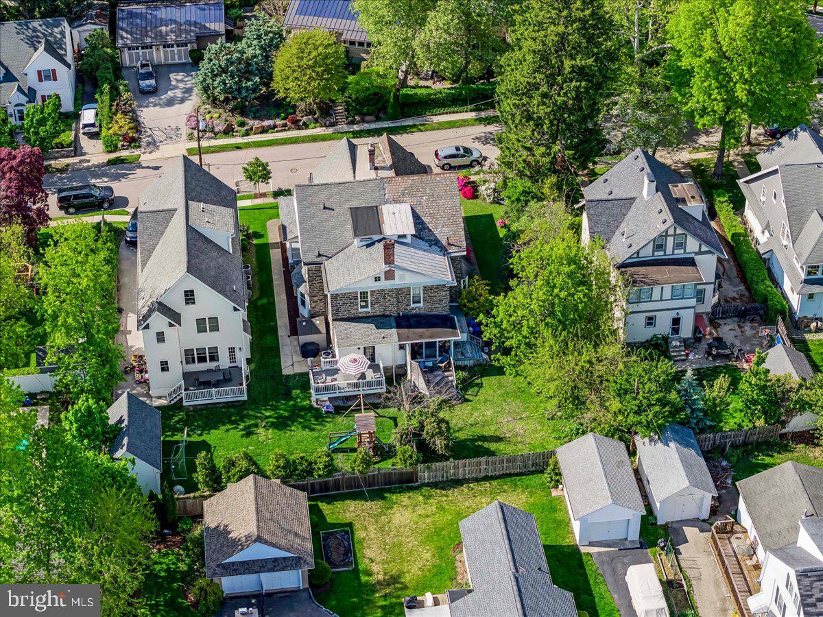 308 Chestnut Avenue Narberth, PA 19072 - Photo 57 of 66 an aerial view of a house with a garden and plants