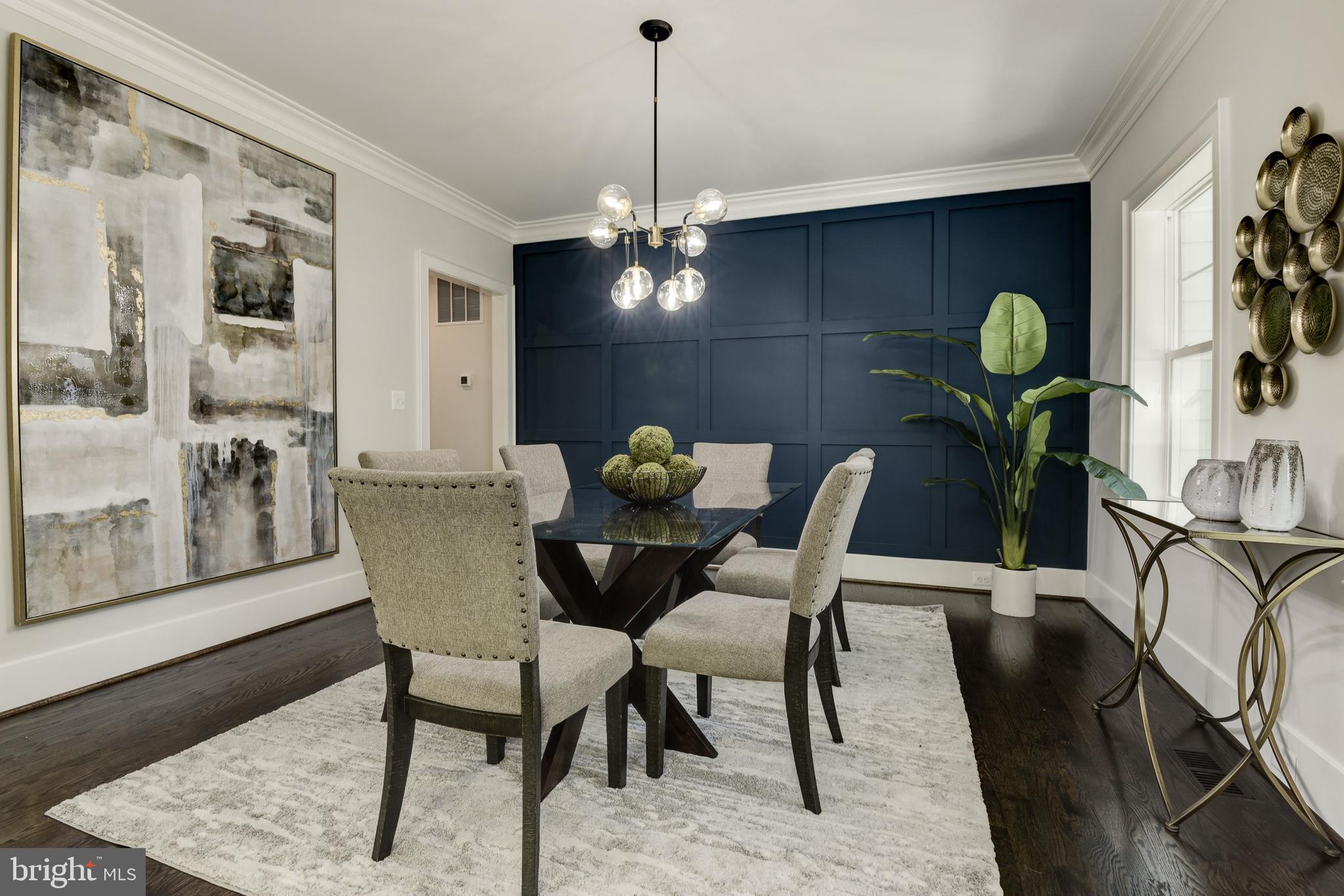 8609 Seven Locks Road Bethesda, MD 20817 - Photo 5 of 45 Dining room with custom accent wall