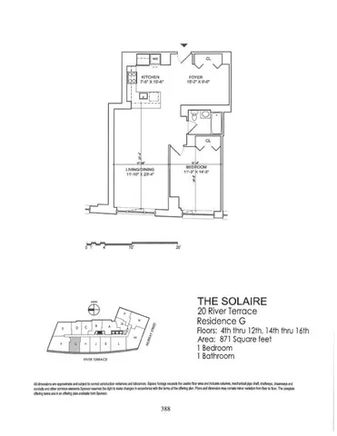 $9,500 | 20 River Terrace, Unit 16G | Battery Park City